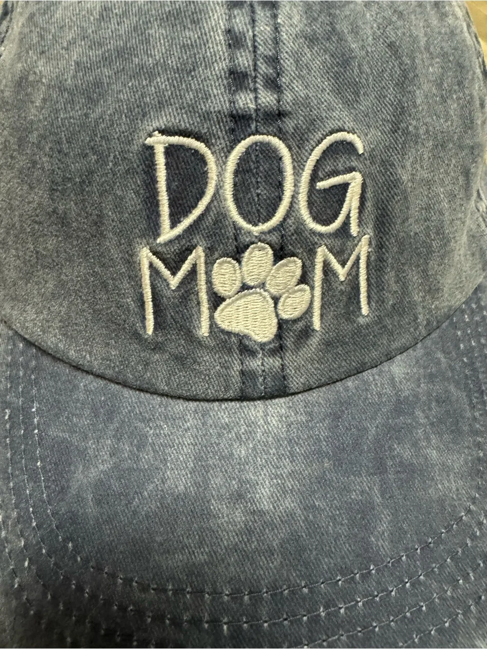 David & Young Washed Denim Blue Women’s Baseball Cap Graphic Embroidered Summer
